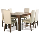 FurnitureToday Panama 5ft 6 Ivory Faux Leather Dining Chair Set