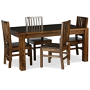 FurnitureToday Panama Dark Wood 5Ft Dining Set