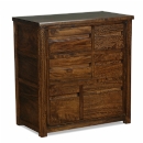 FurnitureToday Panama Dark Wood 6 Drawers Chest