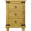FurnitureToday Peru Pine 3 drawer bedside chest