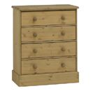 FurnitureToday Pine Bay 4 Drawer Wide Chest