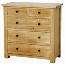 FurnitureToday Plum compact 2 over 3 drawer chest