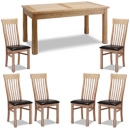 FurnitureToday Portland Ash 6ft Dining Set