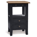 FurnitureToday Provence Black Painted 2 Drawer Side Table