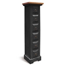 FurnitureToday Provence Black Painted 6 Drawer CD Tower
