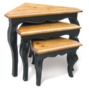 FurnitureToday Provence Black Painted Corner Nest of Tables