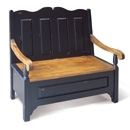 FurnitureToday Provence Black Painted Monks Bench