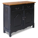 FurnitureToday Provence Black Painted Narrow 2 Door Buffet