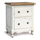 FurnitureToday Provence White Painted 2 Drawer Aries Bedside