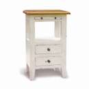 FurnitureToday Provence White Painted 2 Drawer Side Table