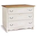 FurnitureToday Provence White Painted 3 Drawer Wide Dresser