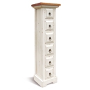 FurnitureToday Provence White Painted 6 Drawer CD Tower