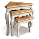 FurnitureToday Provence White Painted Corner Nest of Tables