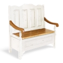 FurnitureToday Provence White Painted Monks Bench