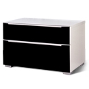 FurnitureToday Rauch Neo Glass Overlay 2 Drawer Bedside