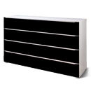 FurnitureToday Rauch Neo Glass Overlay Wide 4 Drawer Chest