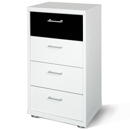 FurnitureToday Rauch Plus 2 White 4 Drawer Tallboy Chest