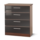 FurnitureToday Ritz Black 4 Drawer Chest