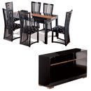 FurnitureToday Riviera Dining Set with Aria Dining Chairs and