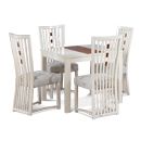 FurnitureToday Riviera White Square Extending Dining Set