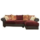 FurnitureToday Ruby Mixed Leather and Fabric Sofa