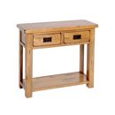 FurnitureToday Rustic Oak 2 drawer console table