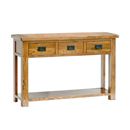 FurnitureToday Rustic Oak 3 drawer console table