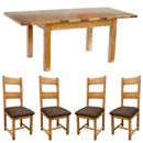 FurnitureToday Rustic Oak extending table and dining chairs