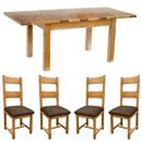 FurnitureToday Rustic Oak extending table and dining chairs