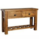 FurnitureToday Rustic Pine 2 drawer console table