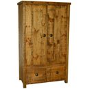 FurnitureToday Rustic Pine 2 drawer wardrobe