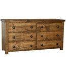 Rustic Pine 6 drawer low chest of drawers