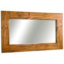 Rustic pine large rectangular framed mirror
