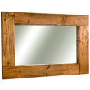 FurnitureToday Rustic pine medium rectangular framed mirror