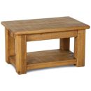 FurnitureToday Rustic Plank Coffee Table with Shelf
