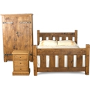 FurnitureToday Rustic Plank Slatted Bedroom Set