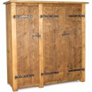 FurnitureToday Rustic Plank Triple Wardrobe