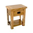 FurnitureToday Rustic Solid Oak 1 drawer bedside