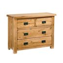 FurnitureToday Rustic Solid Oak 4 drawer Chest