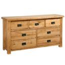 FurnitureToday Rustic Solid Oak 7 drawer chest