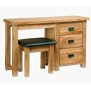 FurnitureToday Rustic Solid Oak dressing table and stool