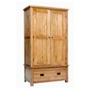 FurnitureToday Rustic Solid Oak gents wardrobe