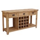 FurnitureToday Rutland Rustic Oak Large Wine Cabinet