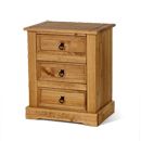 Santa Fe 3 Drawer Bedside Cabinet