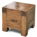 FurnitureToday Santana Reclaimed Oak 1 Drawer Lamp Table