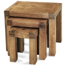 FurnitureToday Santana Reclaimed Oak Nest of Tables