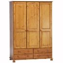 FurnitureToday Scandinavian pine 3 door 4 drawer wardrobe