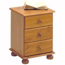 FurnitureToday Scandinavian pine 3 drawer bedside