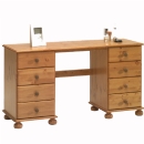 Scandinavian pine double pedestal dressing table