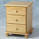 FurnitureToday Seconique Sol Pine 3 drawer bedside